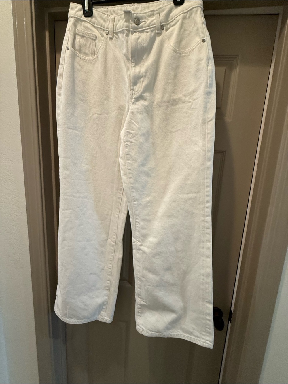 PINK Victoria's Secret White High-Rise Wide-Leg Jeans